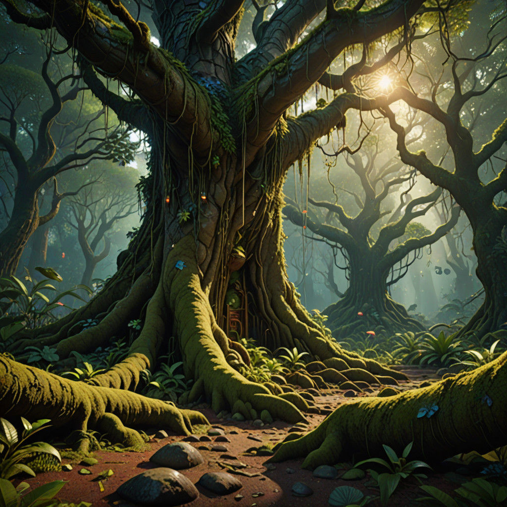 Mystical Tropical Rainforest in Vibrant Splendor