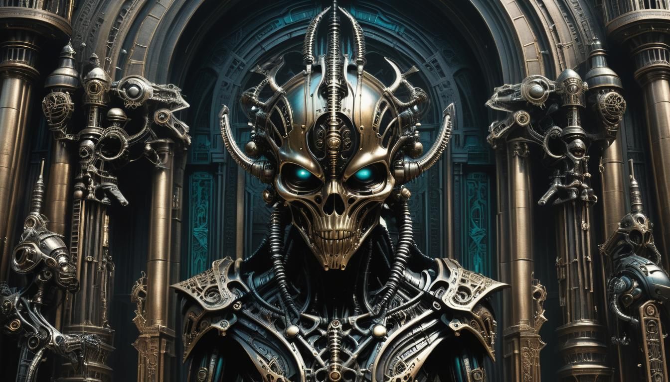 Mechanicus Adeptus in Giger-Style Biomechanical Church