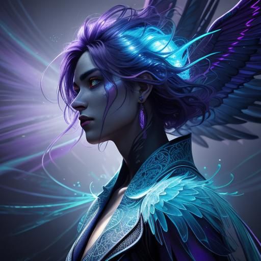 Luminous Being of Light in Hyperrealistic Splash Art