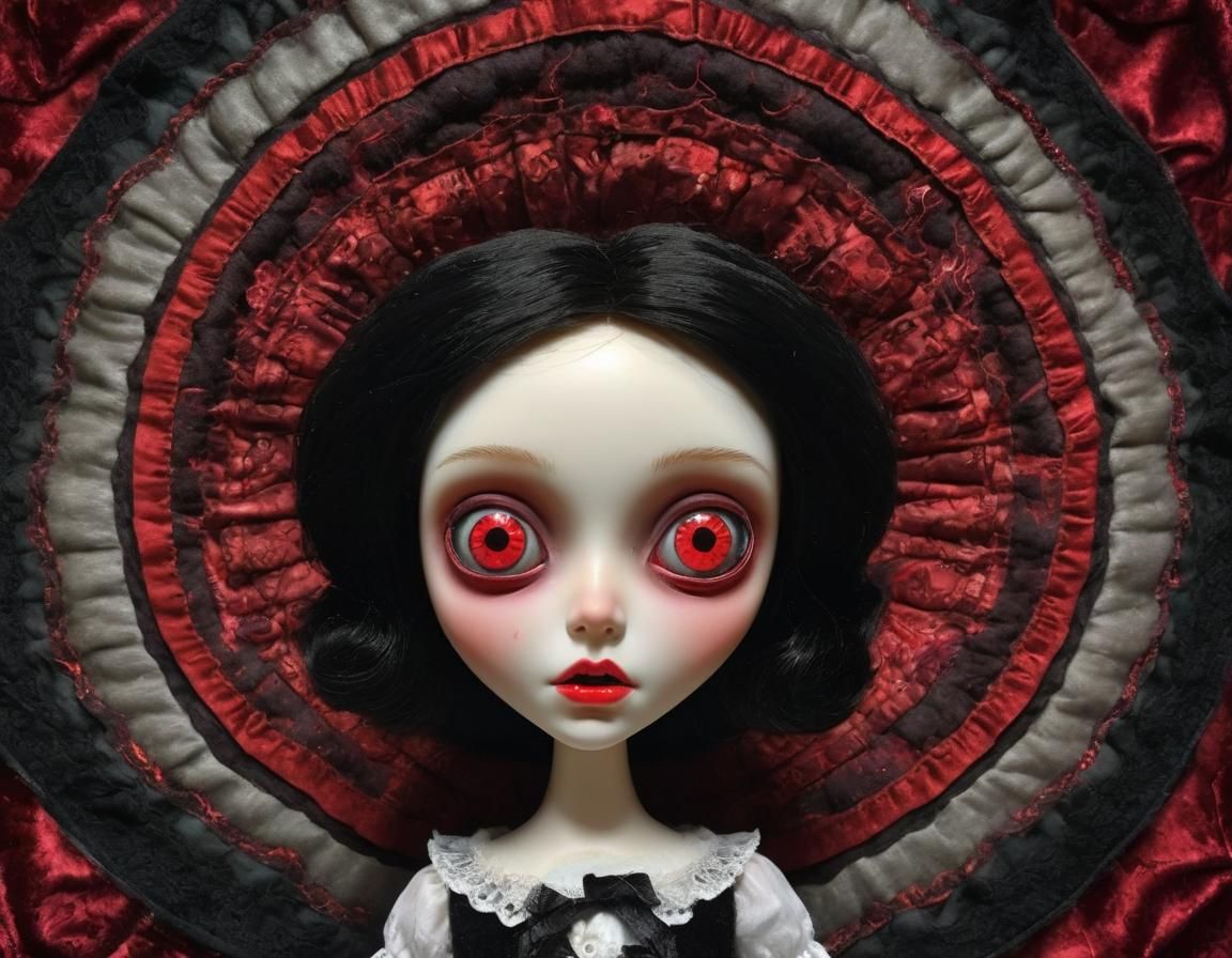 Creepy Possessed Doll Selfie in Steam-Noir Style