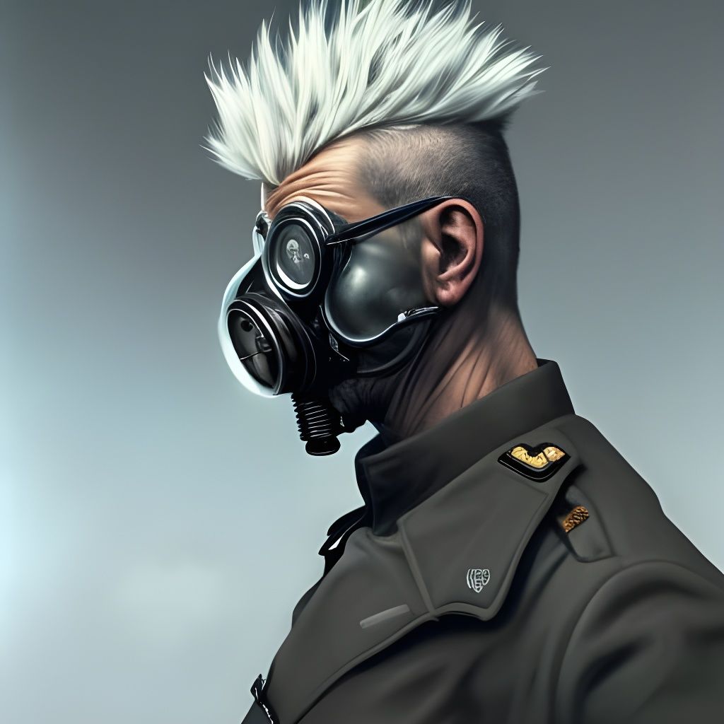Apocalyptic German Officer with Gas Mask in 3D