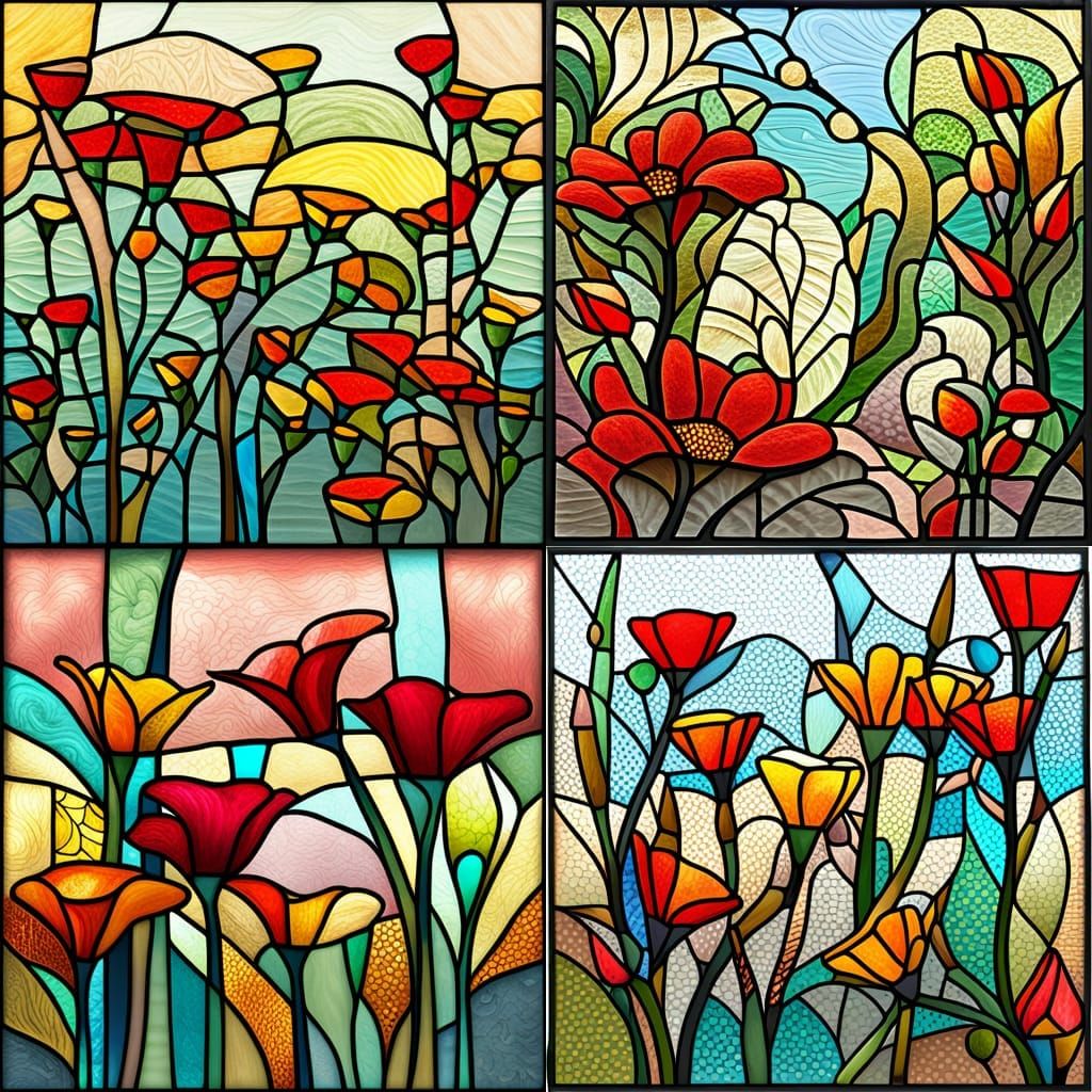 Stained Glass Flowers: A Colorful Display