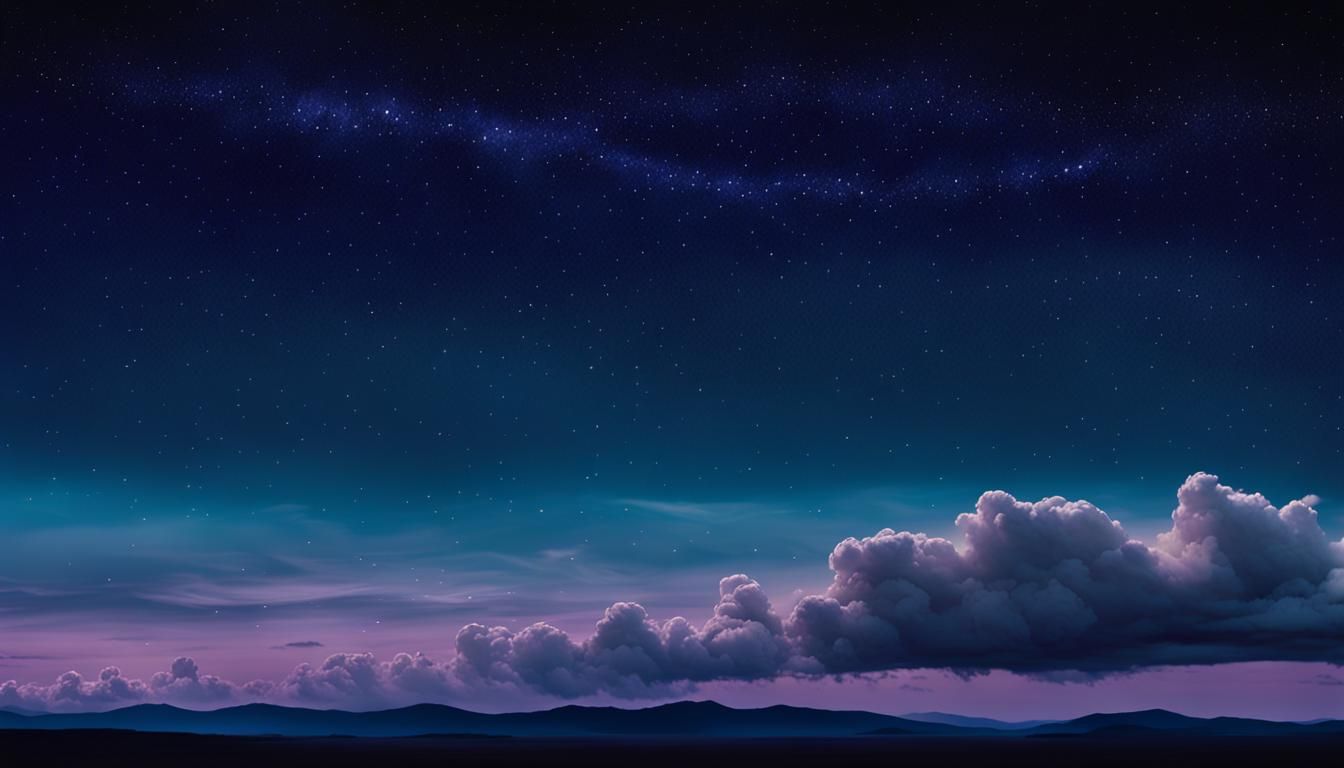 Twinkling Stars and Clouds: Ethereal Night Sky