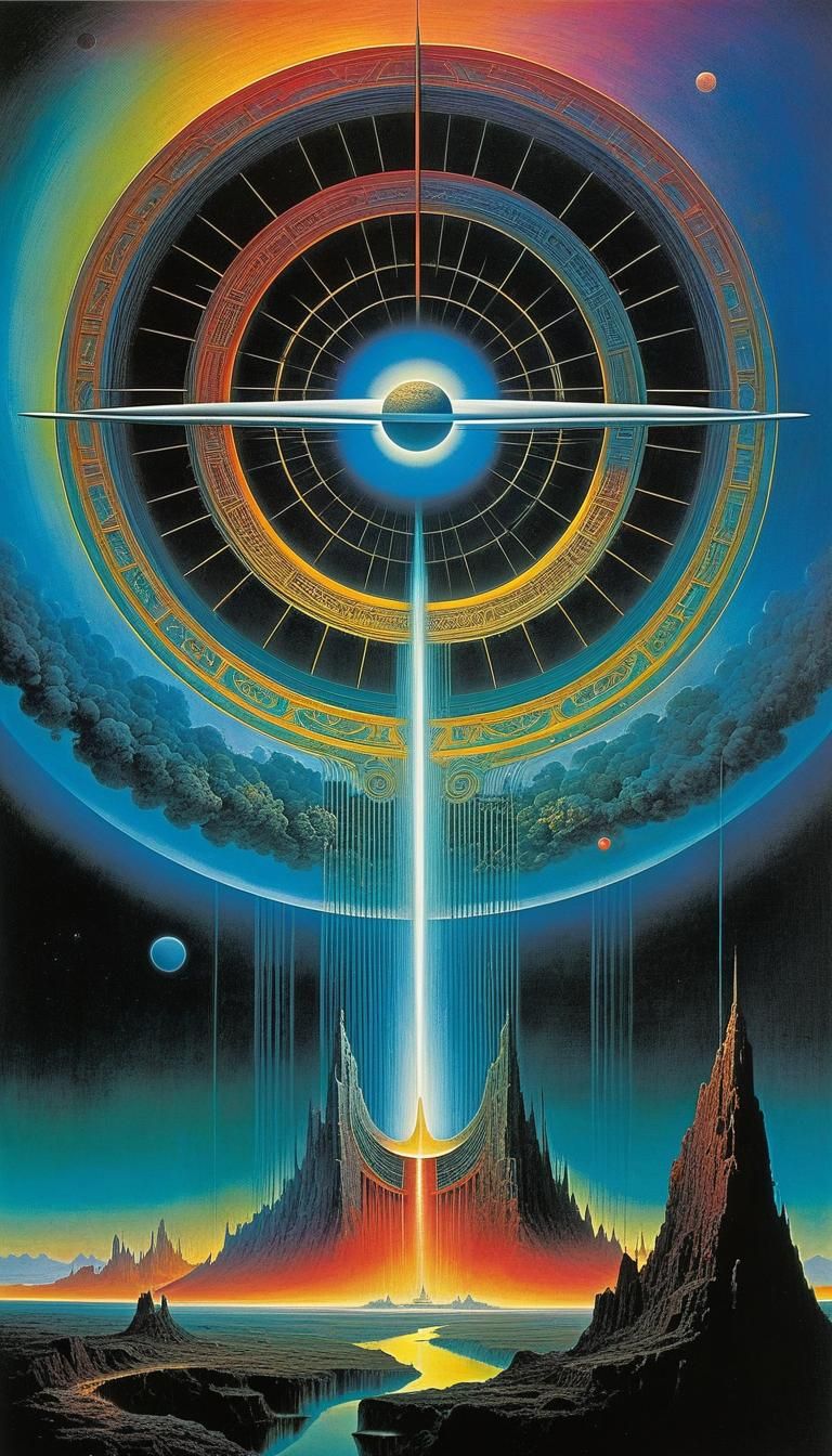 Surreal Dystopian Hellscape with Sacred Geometry