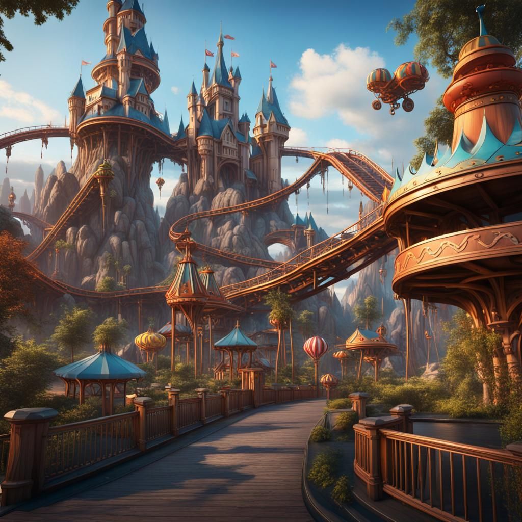 Fantastical Theme Park Concept Art