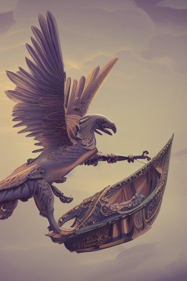 Baroque Flying Boat with Griffin Figurehead