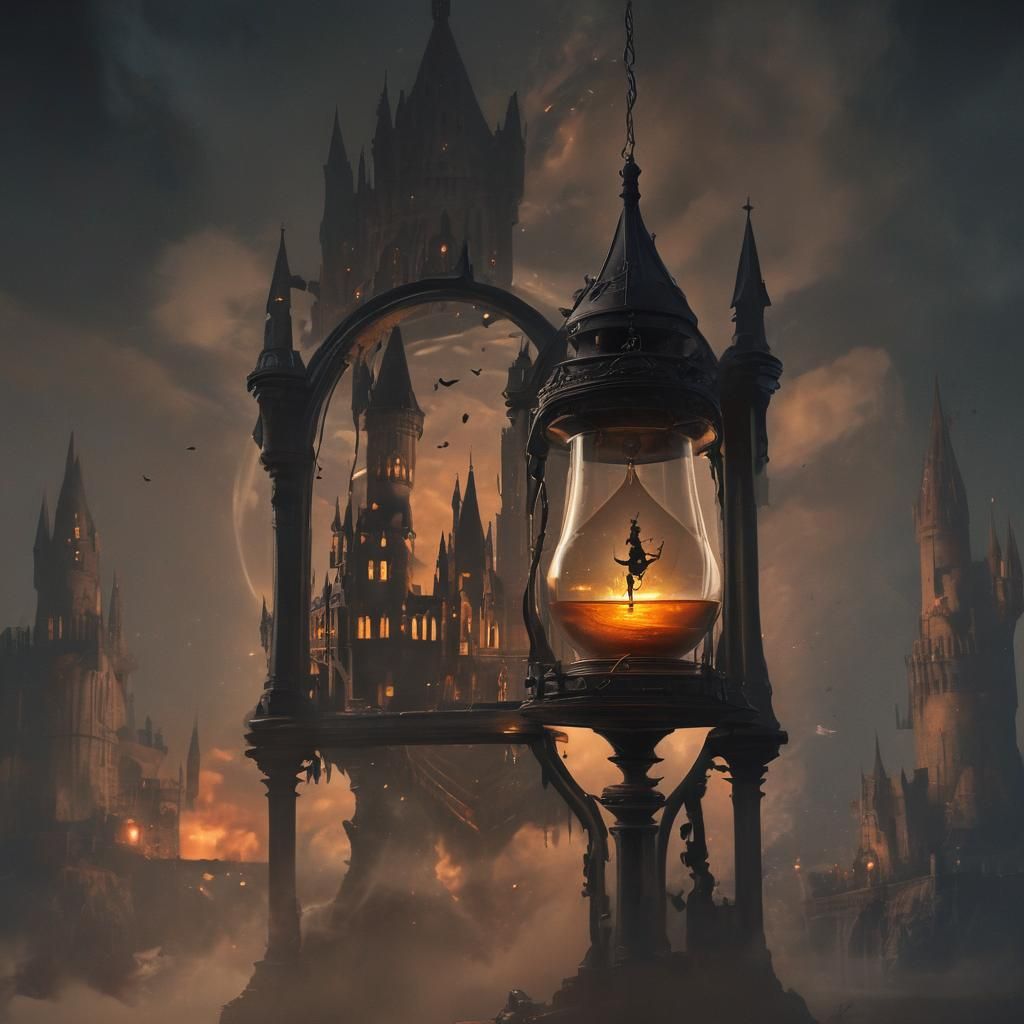 Hogwarts Castle in Hourglass, Fantasy Matte Painting
