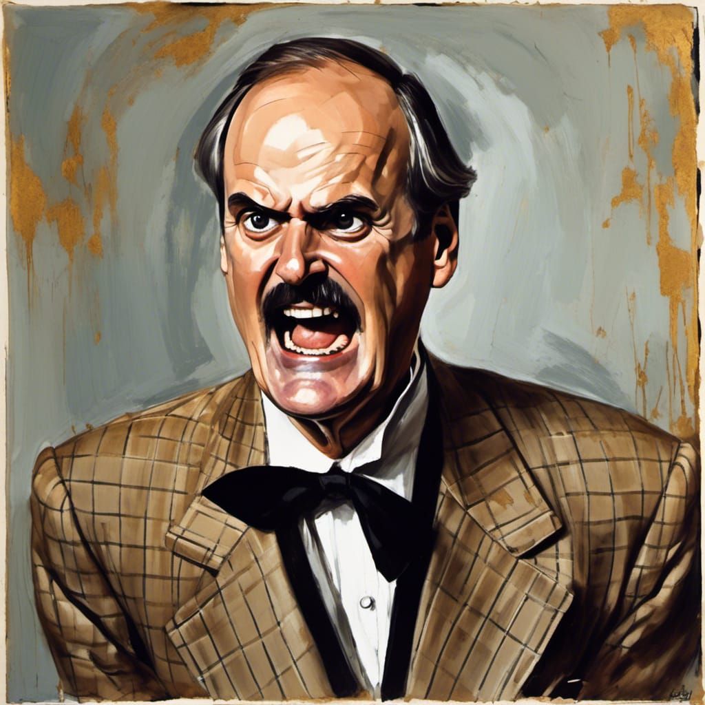 Basil Fawlty Screaming in Furious Outrage