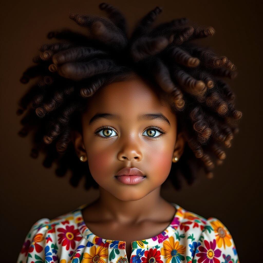 Striking Portrait of Child with Blue Eyes