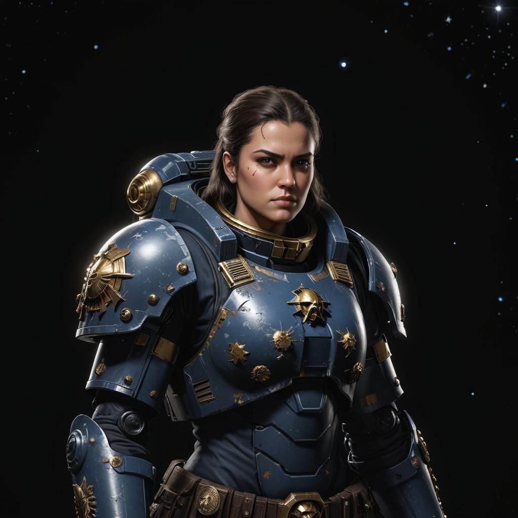 Heroic Space Marine Athena Among the Stars