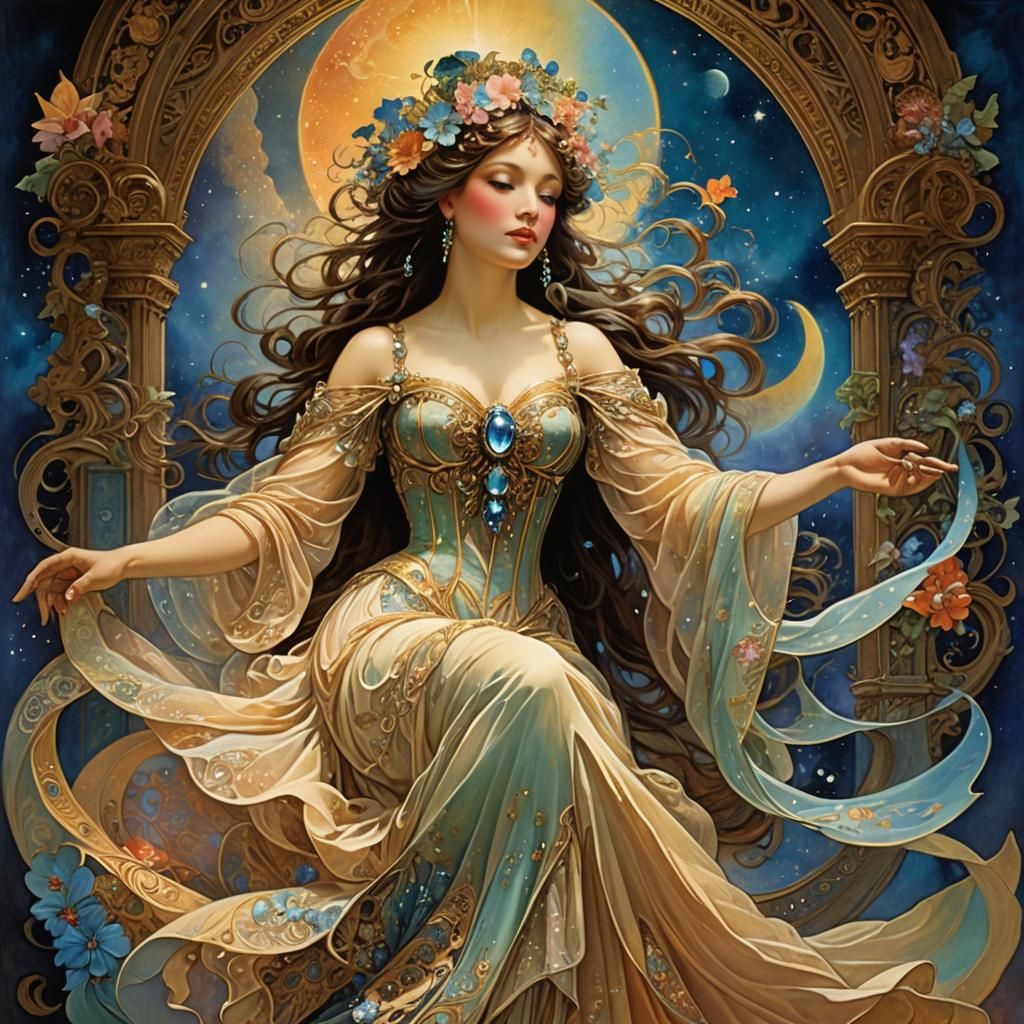 Surreal Opera Night in Art Nouveau Style