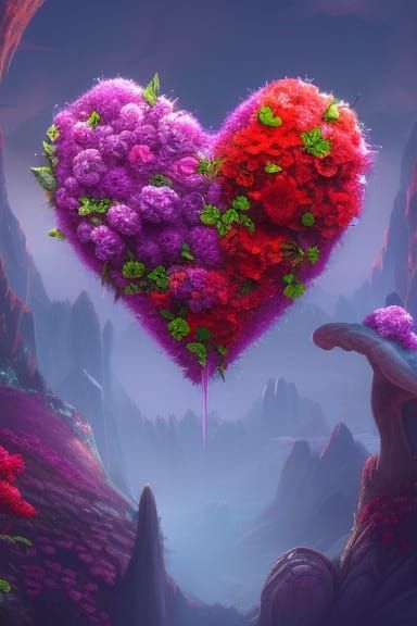 Detailed Flower Heart Fantasy Concept Art