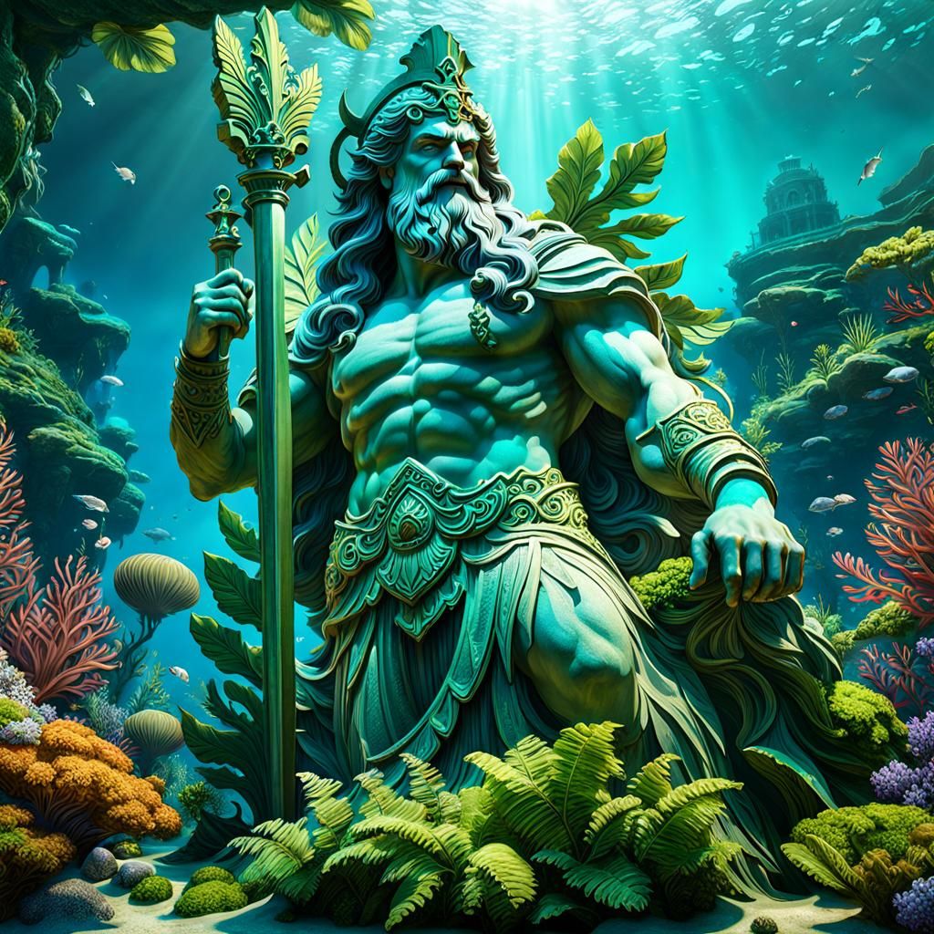 Underwater Garden: Ruined Statue of Poseidon
