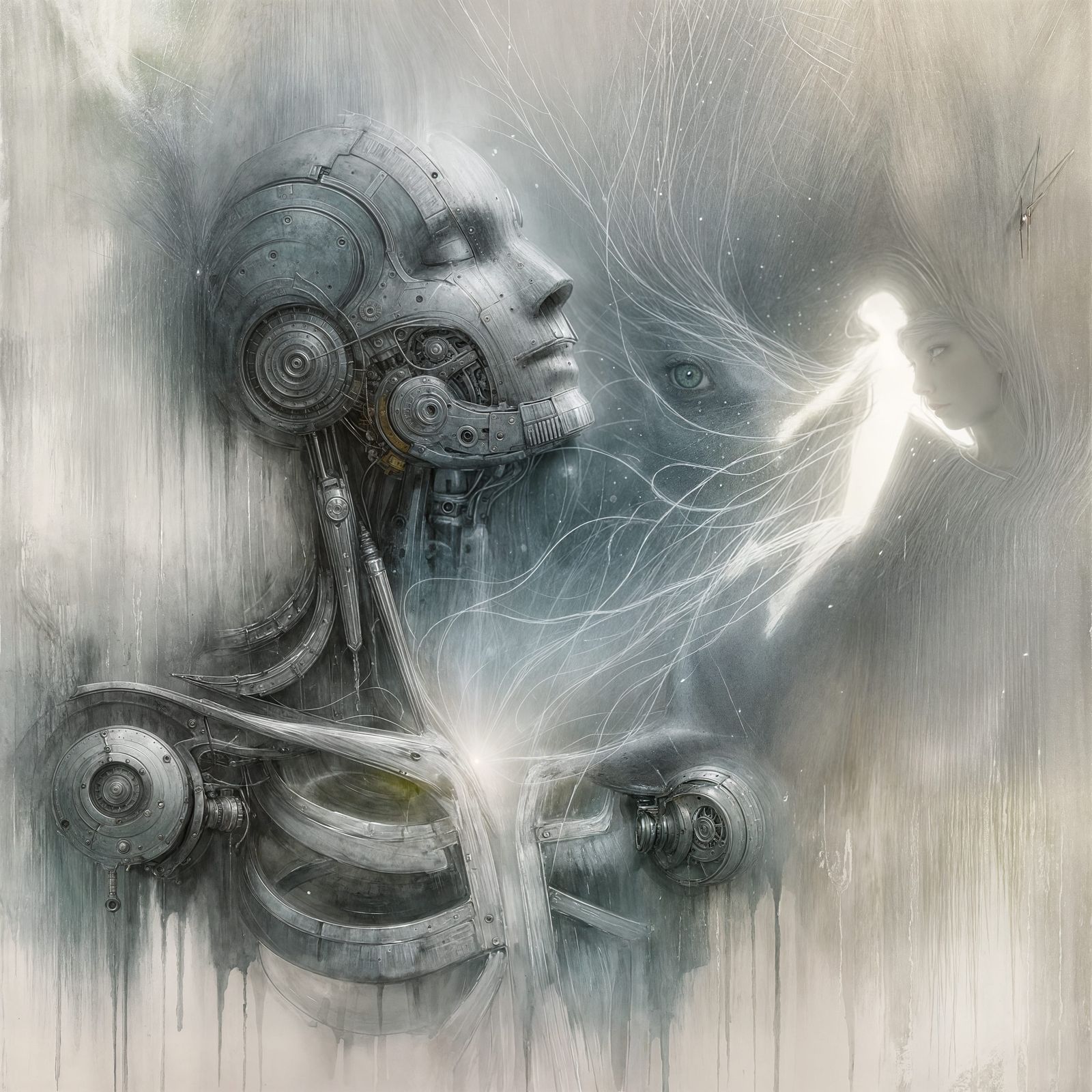 Ethereal Spirit Ascends: Watercolor Illustration