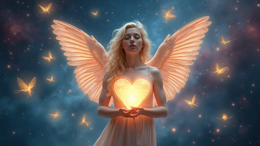 Surreal Cosmic Being Radiates Spiritual Transformation