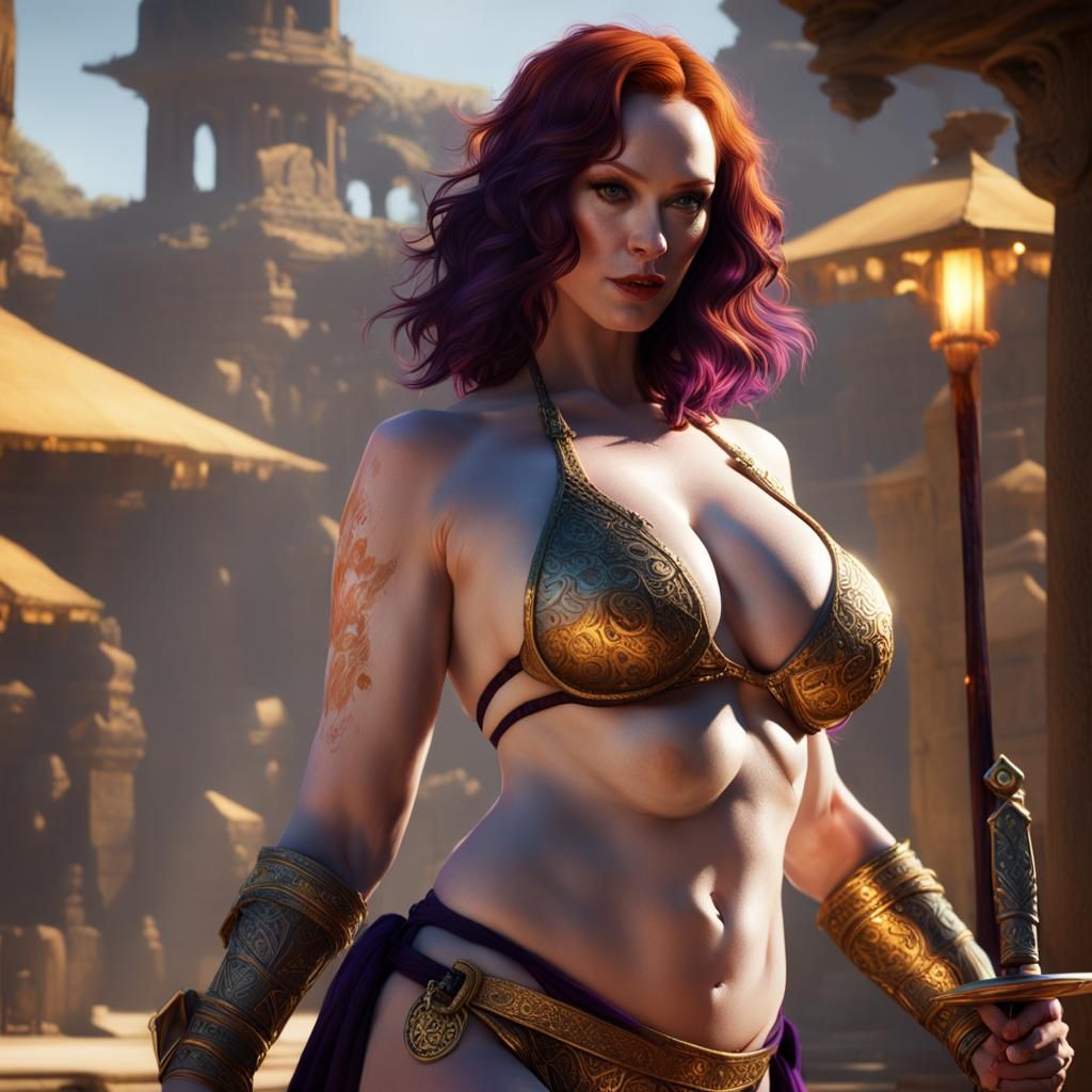 Fantasy Art: Woman Warrior with Sword in Bikini