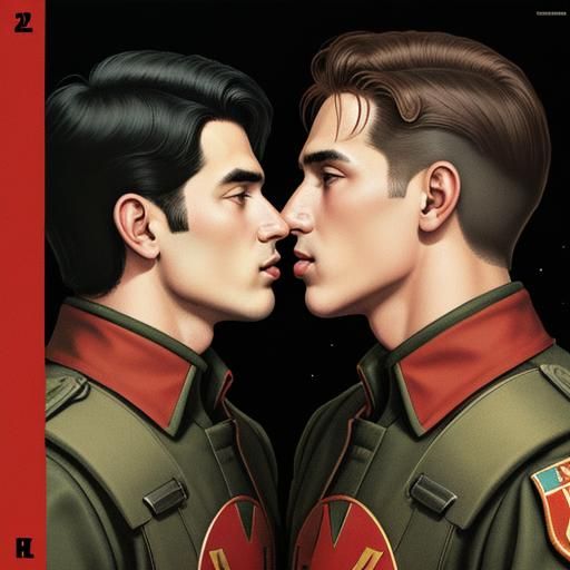 Soviet Propaganda Poster of a Kiss