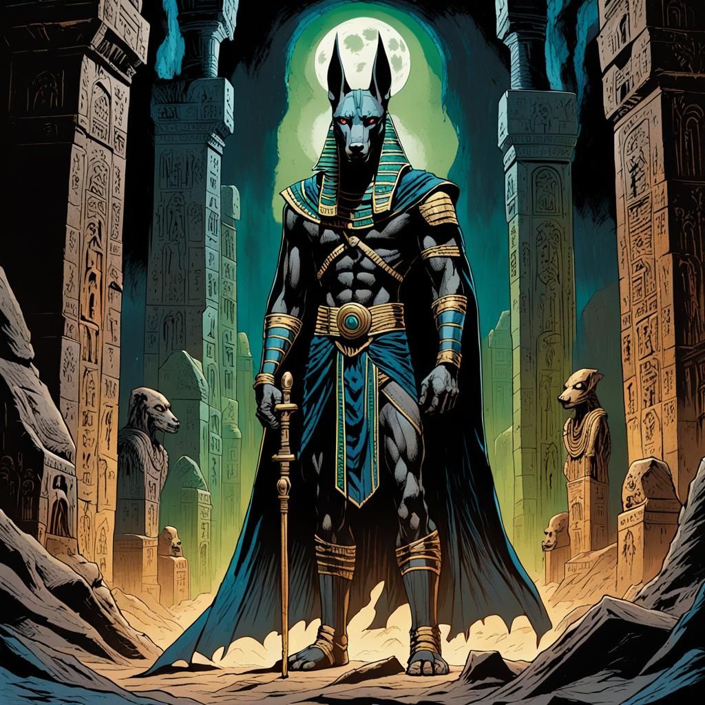 Anubis in Underworld, Comic Book Art
