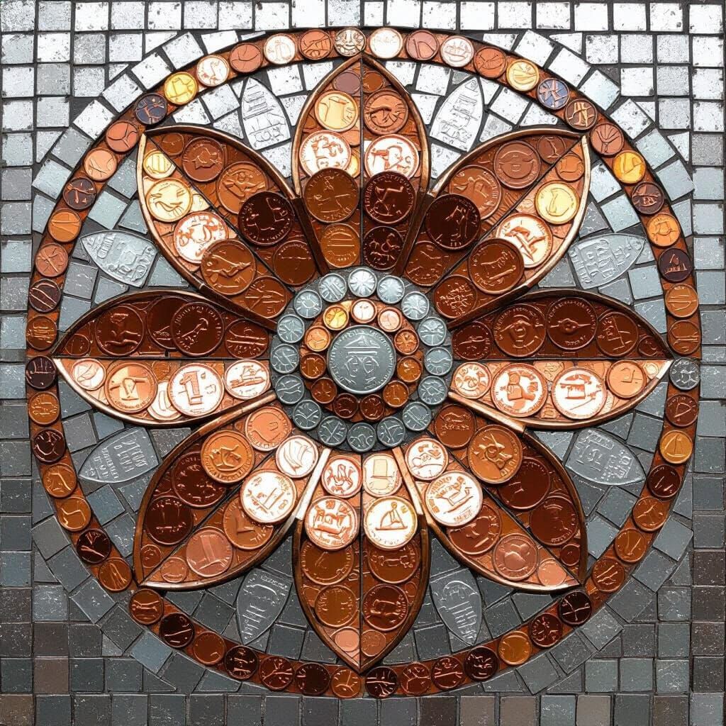 Copper and Silver Mosaic