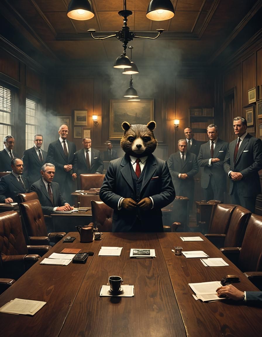 Boardroom Figure in Gritty Cartoon Style