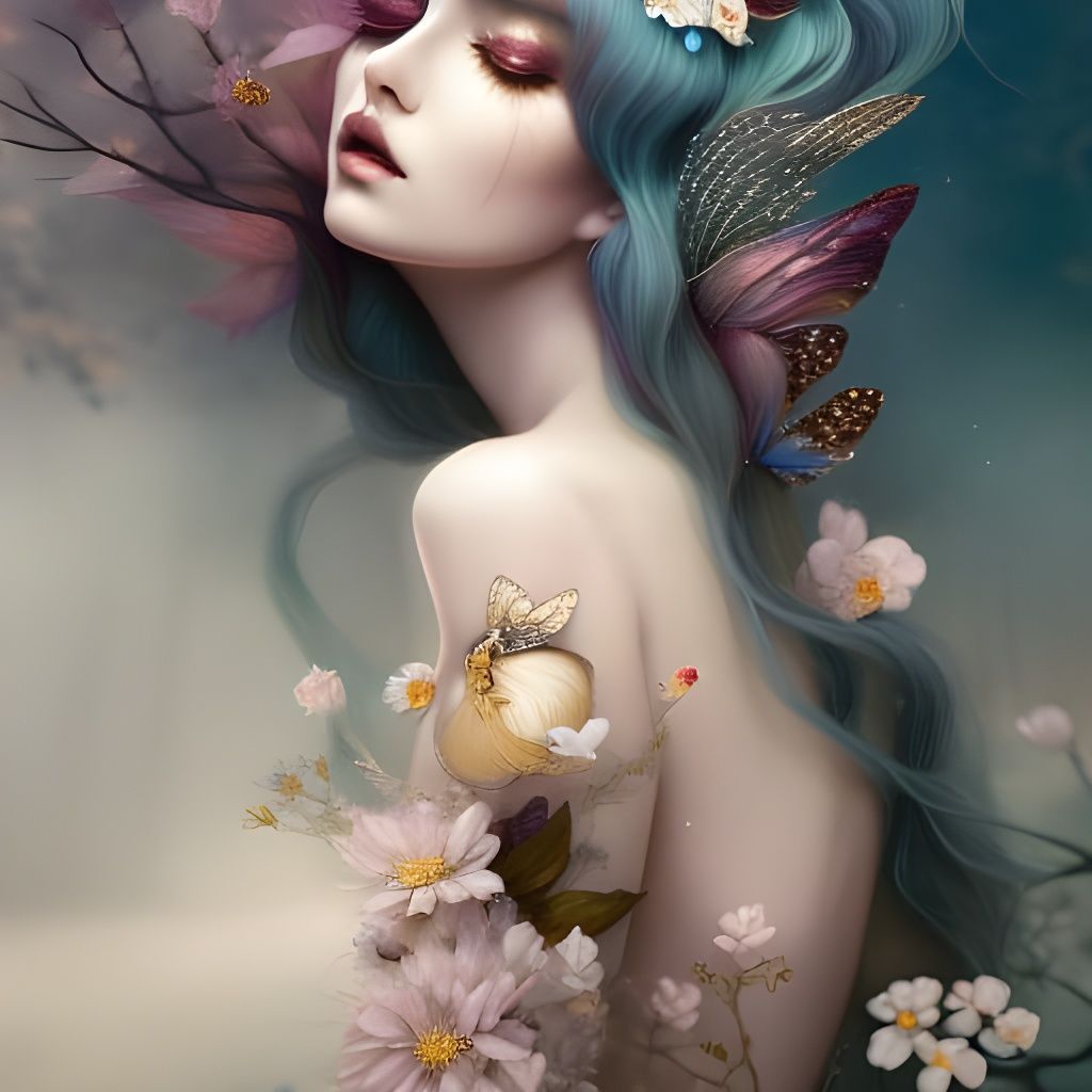 Beautiful Wood Nymph in Cel-Shaded Fantasy Style