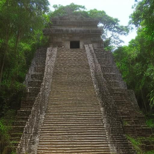Mayan Temple in Jungle Landscape