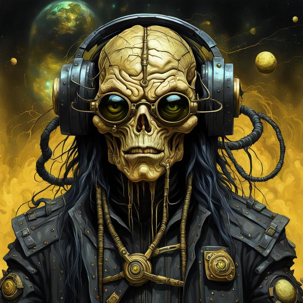 Cyberpunk Goblin Cyborg in Gothic Space Horror