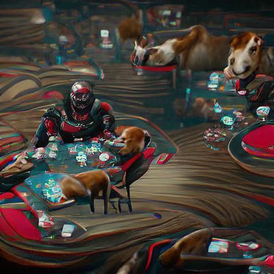 Dogs Play Poker in the Quantum Realm: 8K 3D