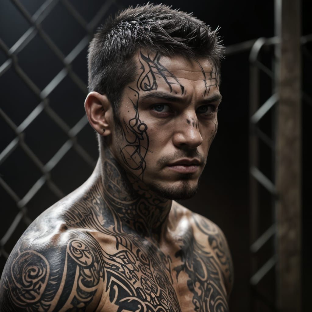 Tattooed Cage Fighter Reveals Vulnerable Soul