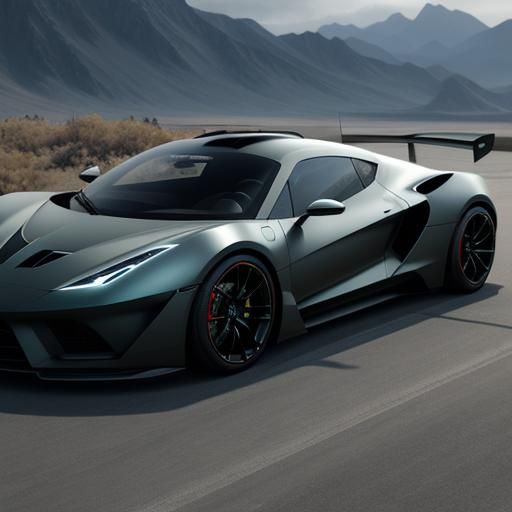 Futuristic Sports Car in Galactic Matte Painting