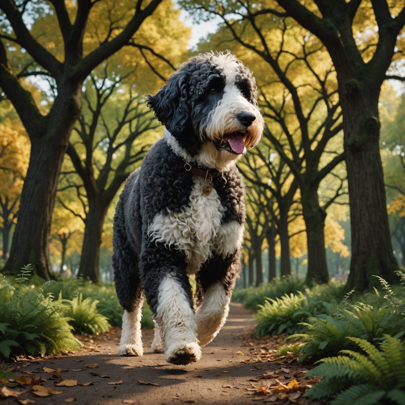 Sheepadoodle Walks in Oak Tree Park