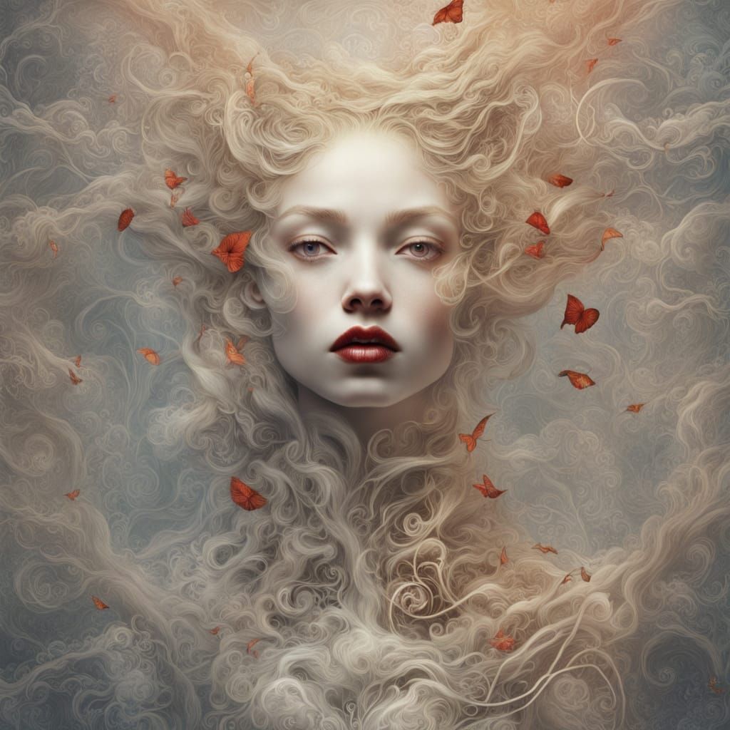 Surreal Porcelain Beauty in Intricate Embroidery