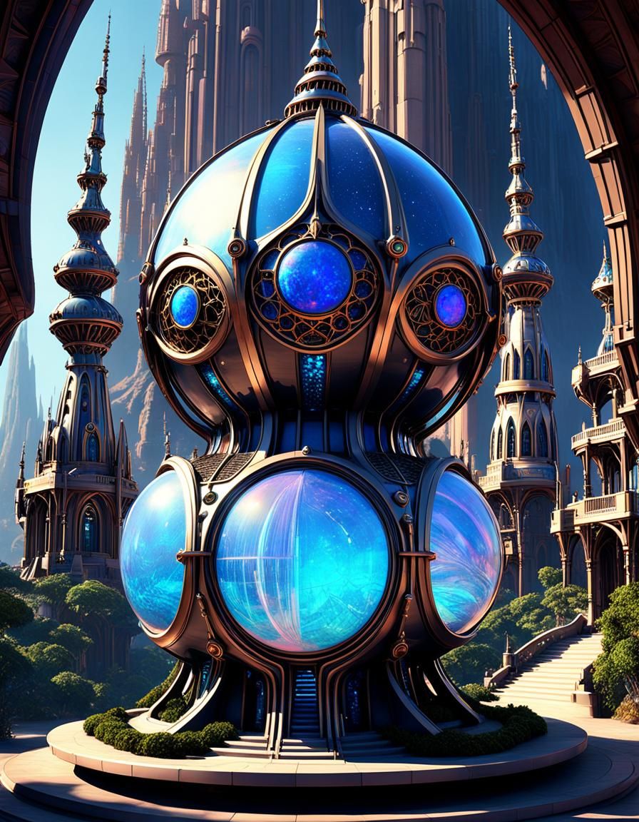 Futuristic Temple of Love: Sci-Fi Concept Art