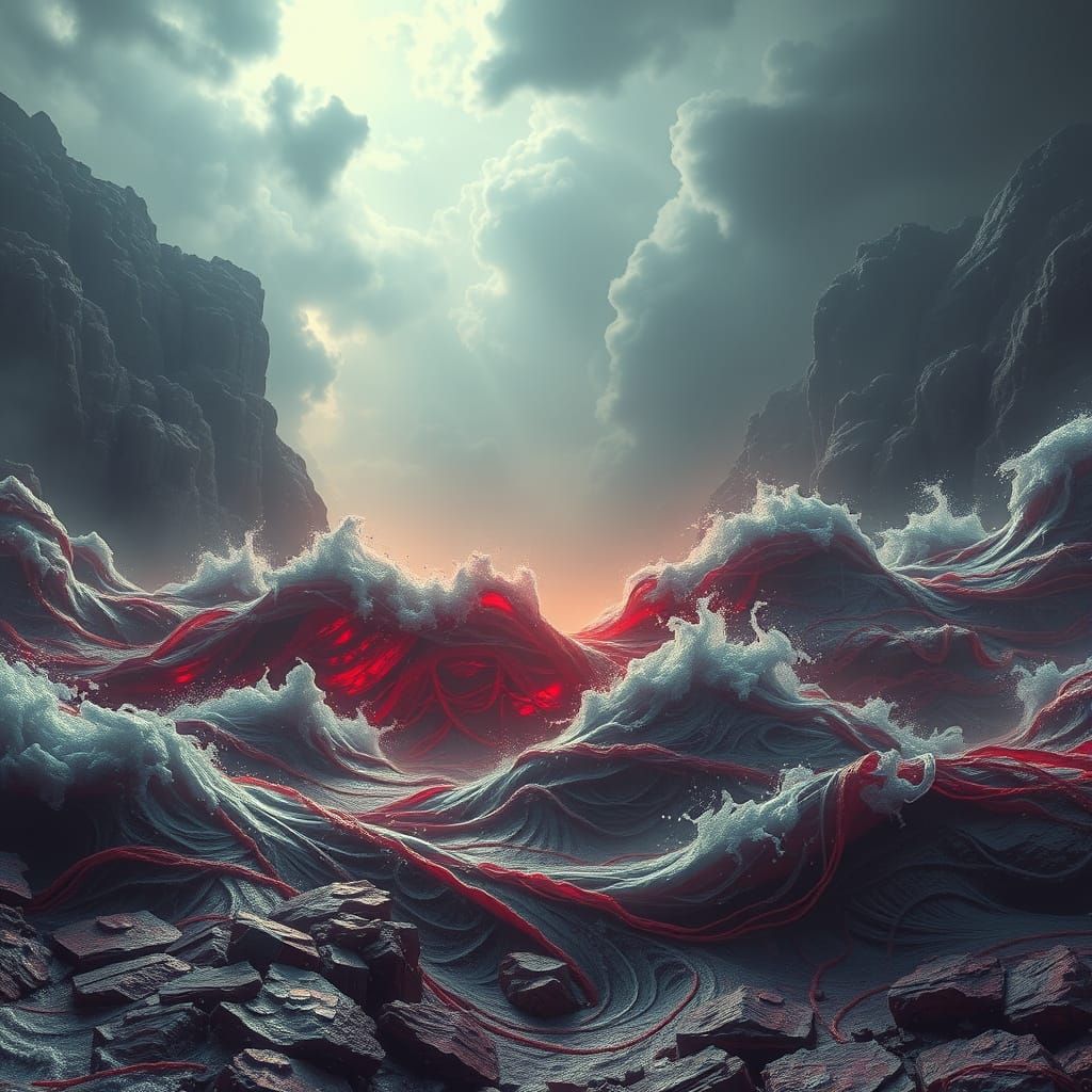 Moses Parting the Red Sea in Epic 4K Digital Painting