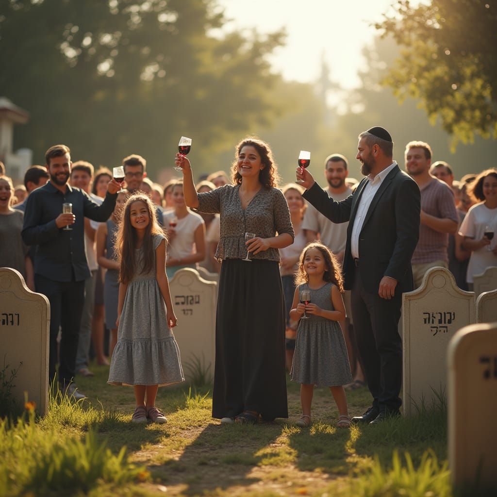 Joyful Funeral in Jewish Cemetery: A Realistic Scene