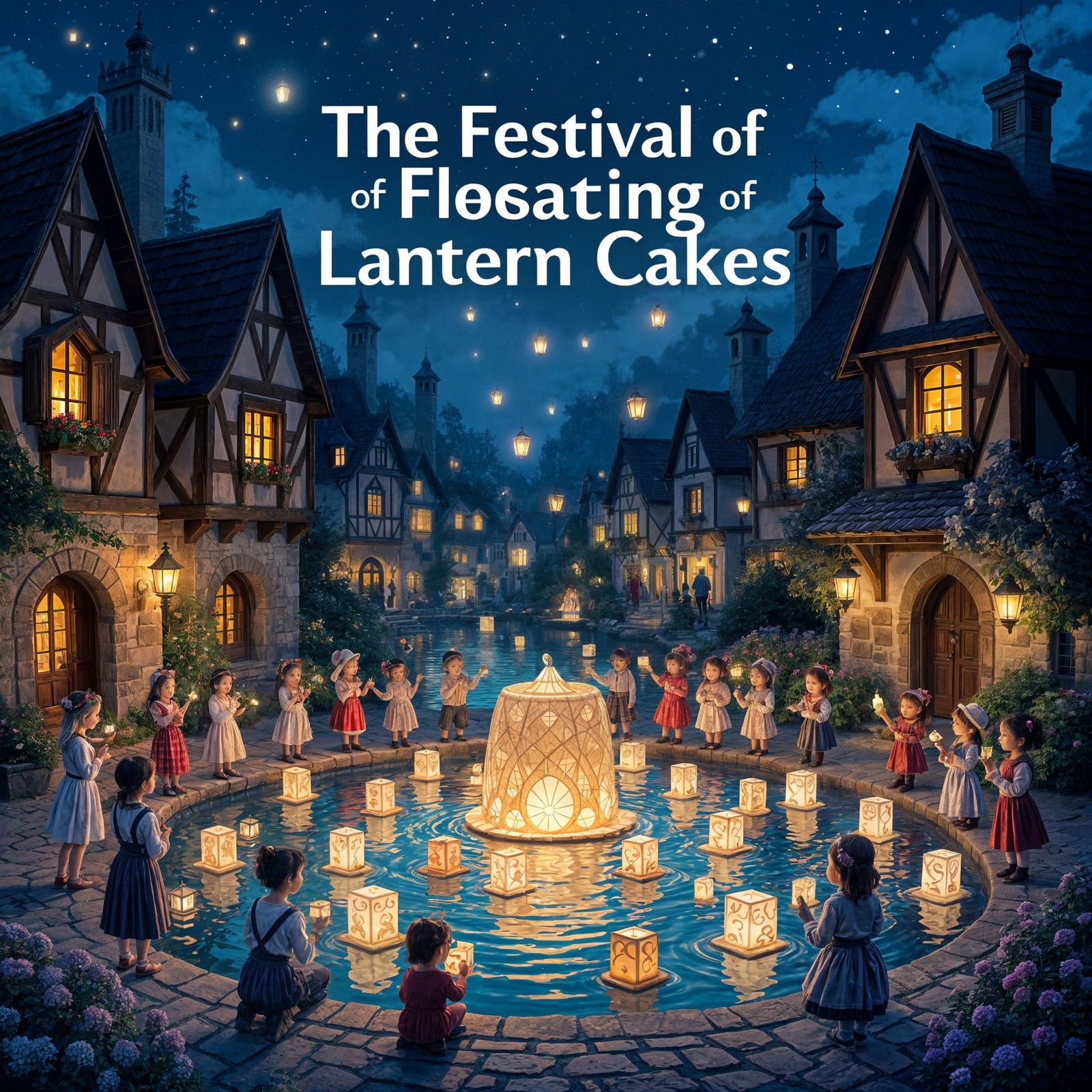 Festival of Floating Lantern Cakes at Twilight