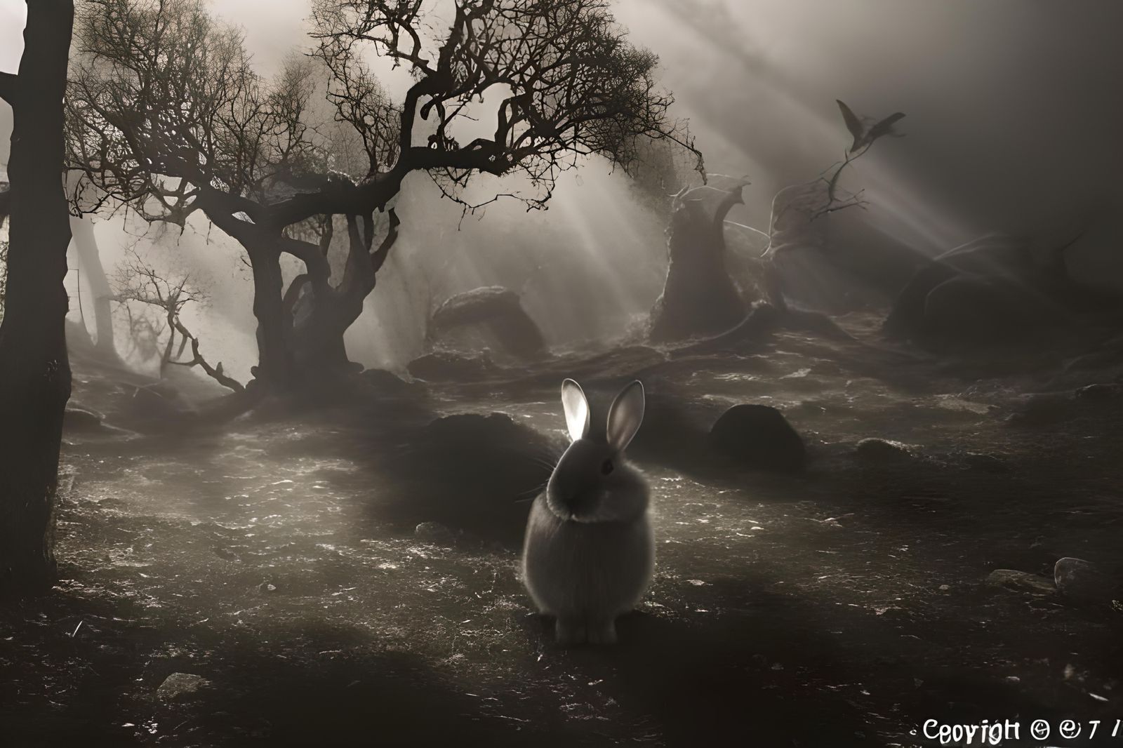 Ethereal Shadowland Hills in Tonalist Film Noir