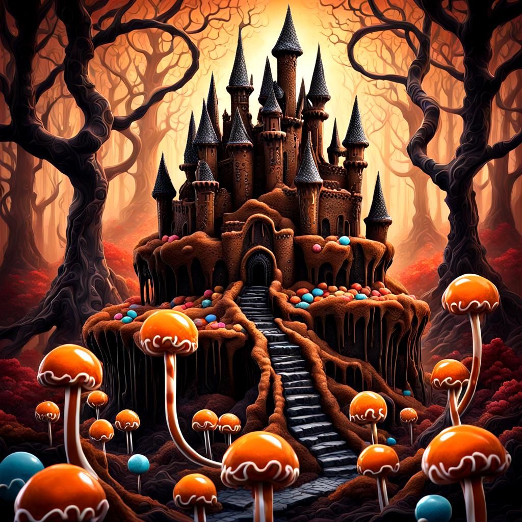Gingerbread Castle in Twisted Lollipop Forest