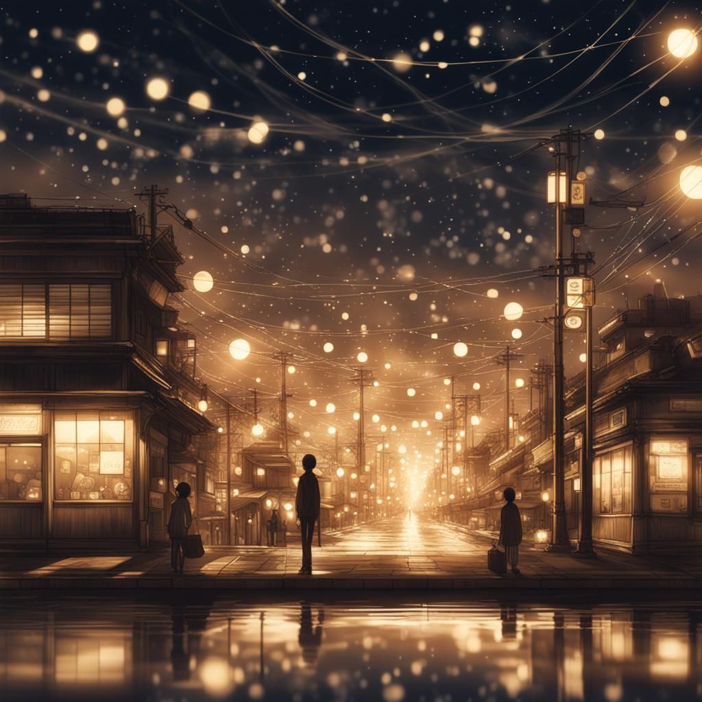 Sepia Cosmic Reflection in Bokeh Style