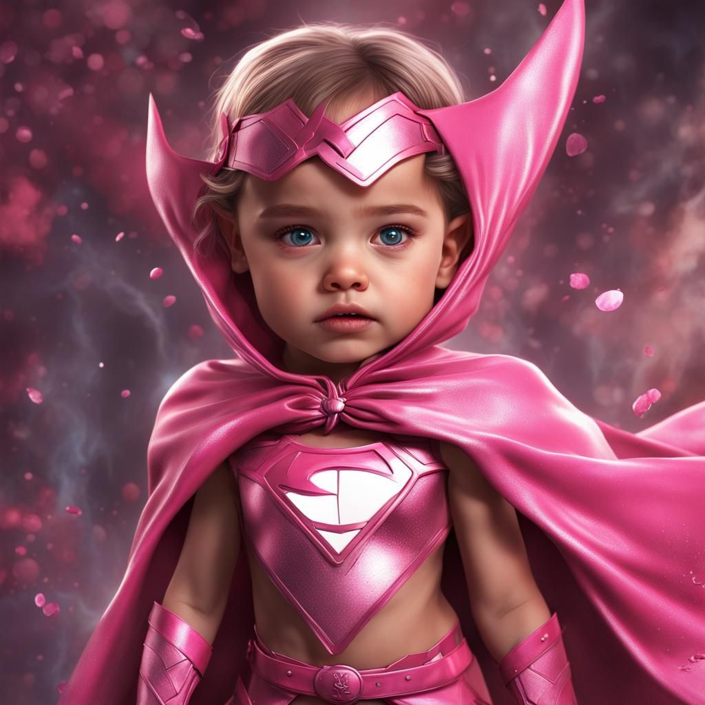 Baby Superhero with Pink Diaper, Digital Art
