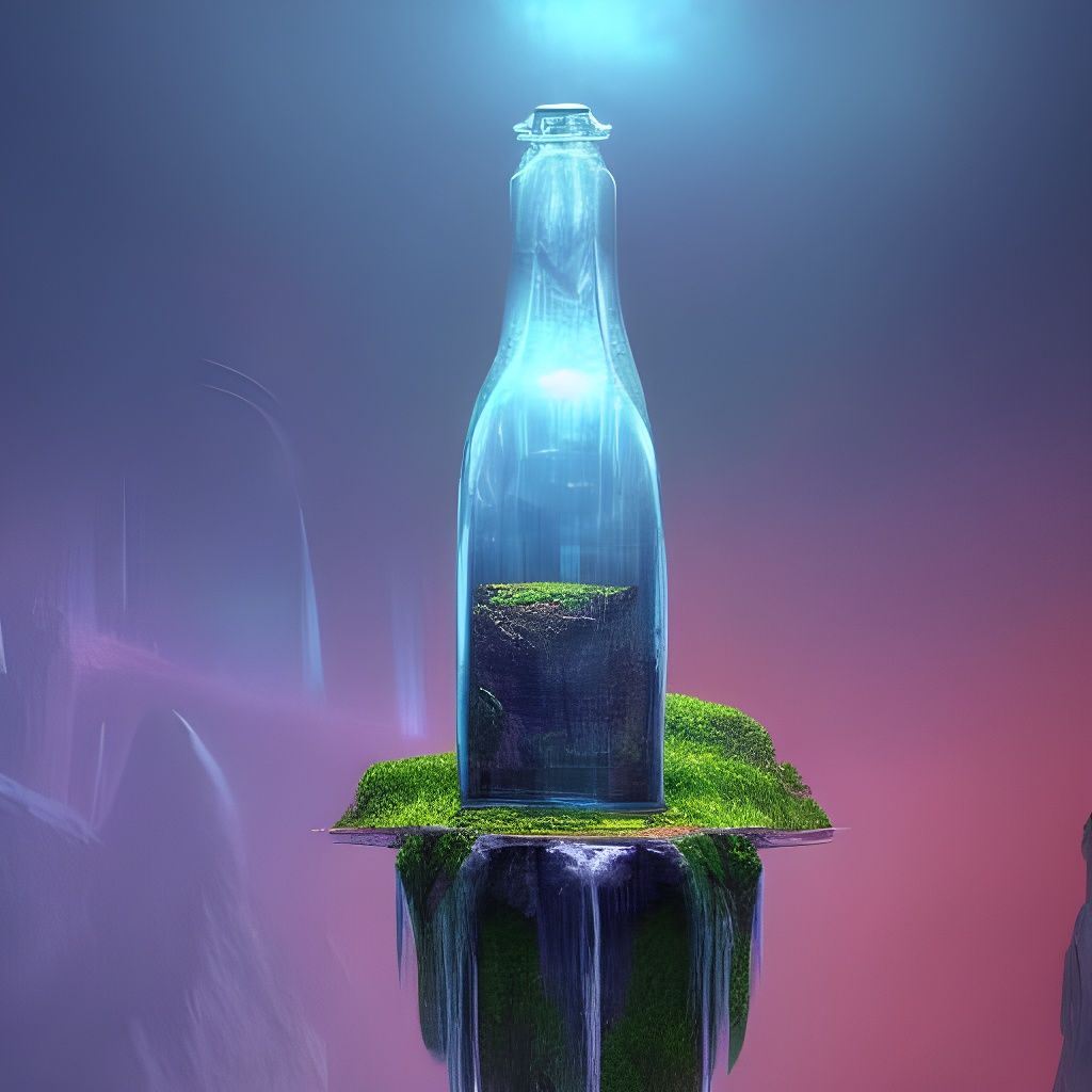 Waterfall in a Bottle: Detailed Matte Painting