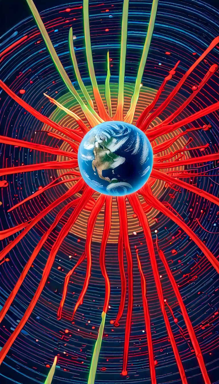 Electromagnetic Interaction Between Earth and Sun in Neon