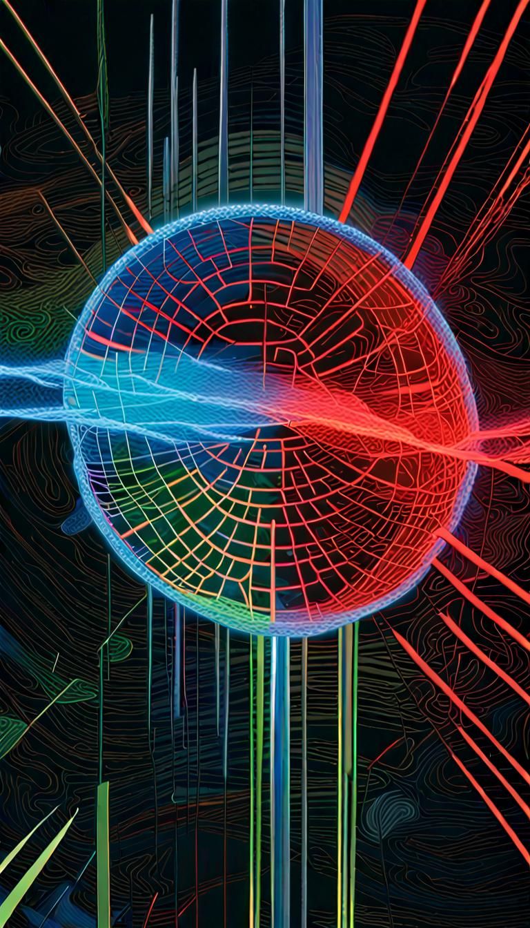 Electromagnetic Interaction: Earth and Sun in Neon 3D