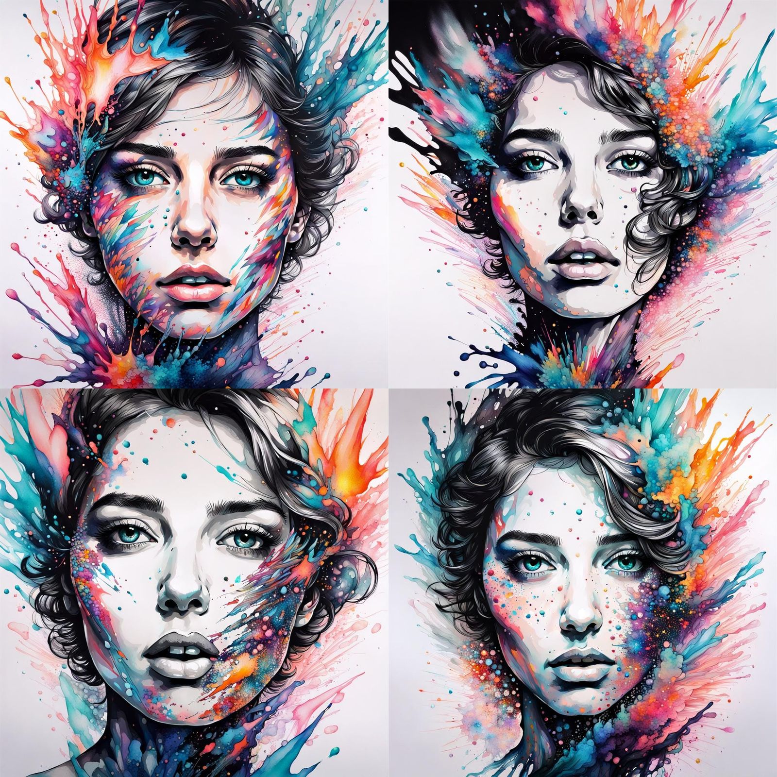 Vibrant Pop Art Portrait of a Delicate Face