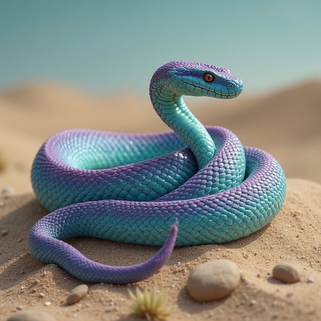 Vibrant Desert Serpent in Muted Hues