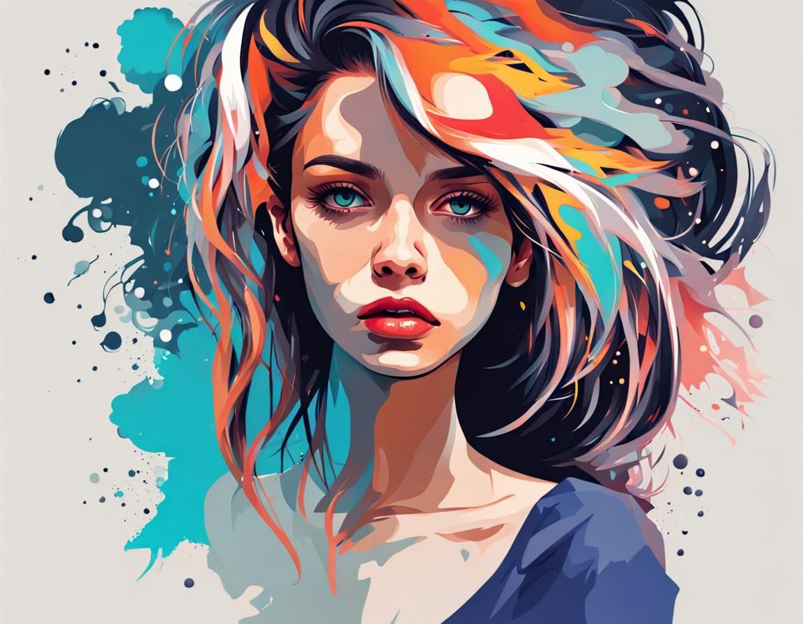 Abstract Fashion Portrait of a Teenage Girl