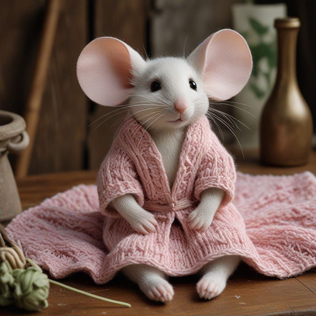 Whimsical Mouse in Cozy Setting