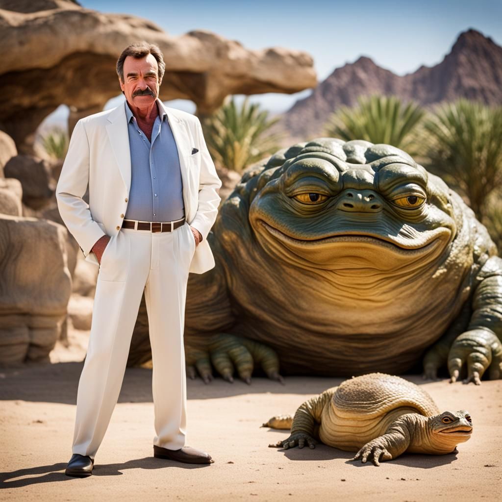 Tom Selleck and Jabba the Hutt, Professional Photo