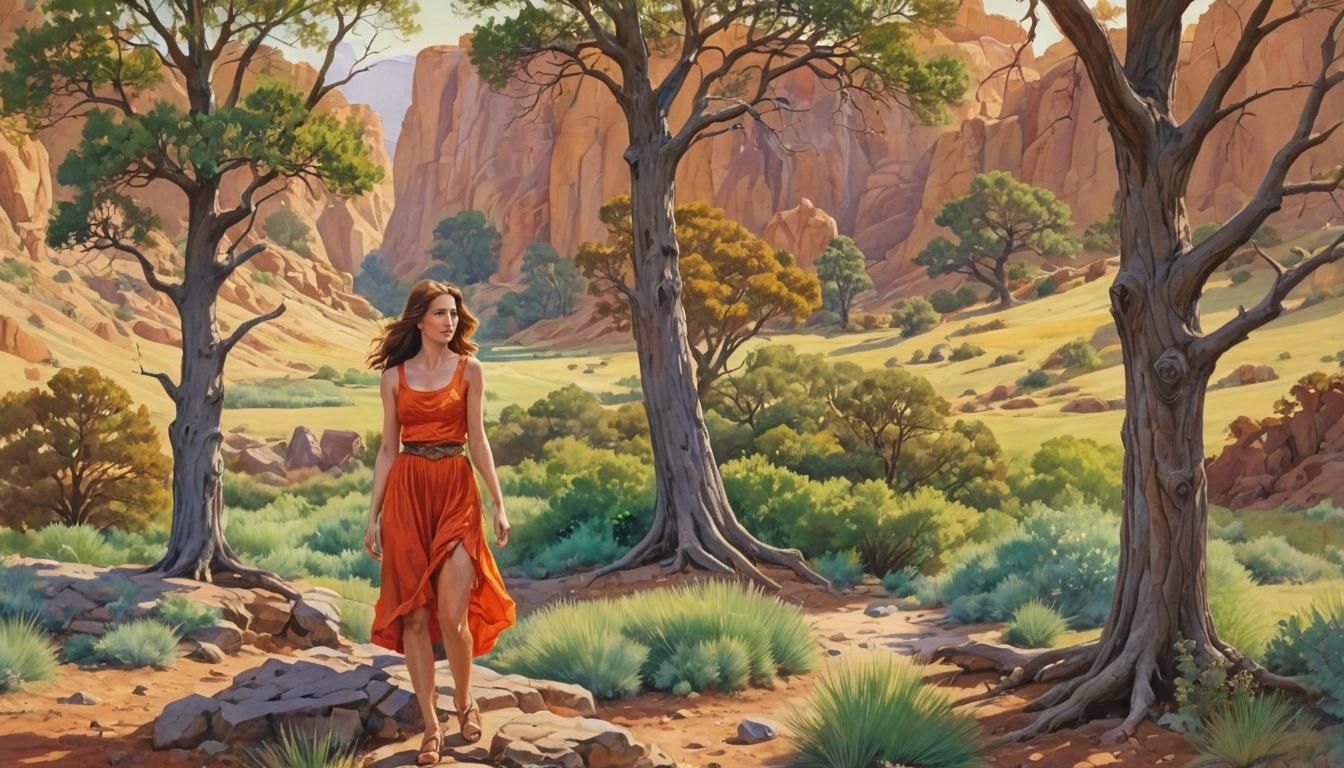 Fantasy Landscape in Watercolor Style