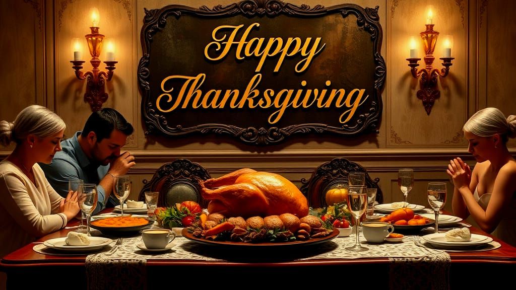 Thanksgiving Dinner in Photorealistic Style